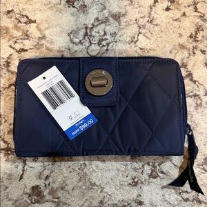 Vera Bradley Quilted Navy Wristlet Wallet